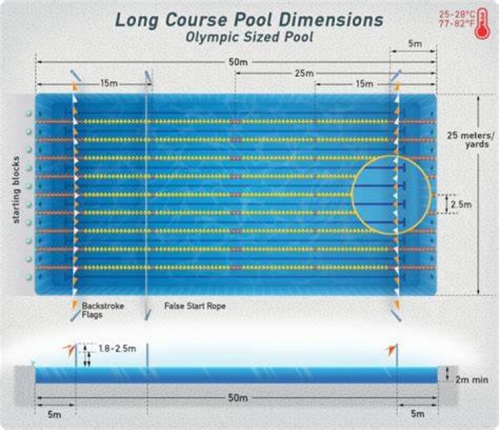 How long is a normal pool lane?