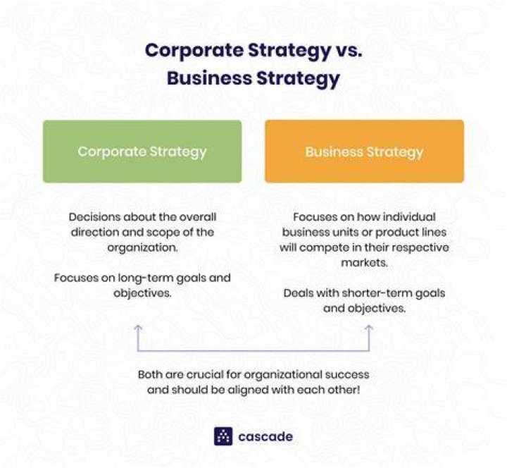 What is the difference between business strategy and corporate strategy provide examples?