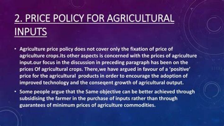 Why is there price support for agricultural products?